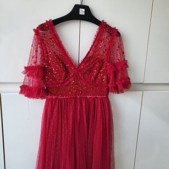 Needle & Thread Maybelle Bodice v neck ankle gown - Picture 2 of 16